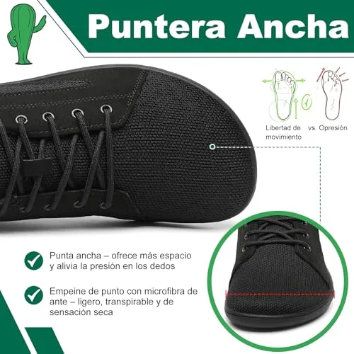 SAGUARO ▫️ Ténis unissexo minimalistas tipo barefoot Luck Ⅰ, biqueira larga e drop zero, sola antiderrapante, tamanhos 36-46 2