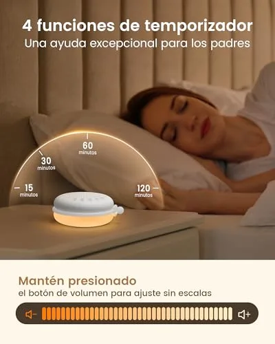 Glocusent ▫️ Máquina portátil de ruído branco para bebés com 34 sons 5