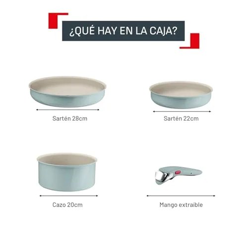 Tefal ▫️ Ingenio Serenity - Conjunto de 2 frigideiras + panela, Eucalipto 2