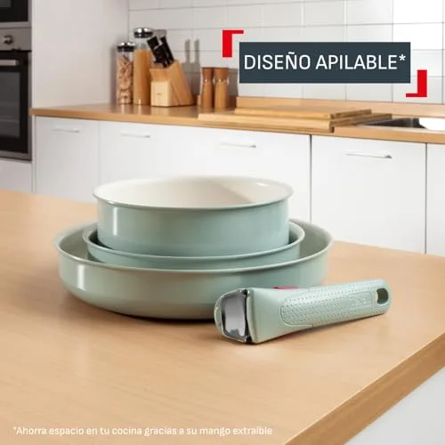 Tefal ▫️ Ingenio Serenity - Conjunto de 2 frigideiras + panela, Eucalipto 4