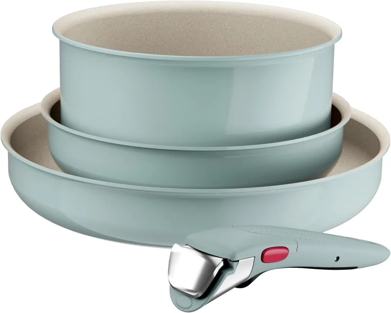 Tefal ▫️ Ingenio Serenity - Conjunto de 2 frigideiras + panela, Eucalipto