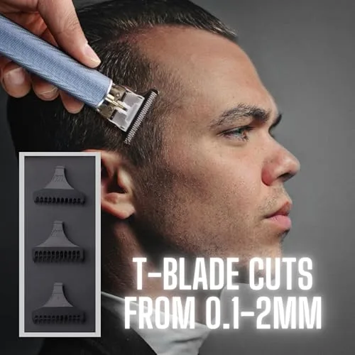 BARBERBOSS ▫️ Máquina de cortar cabelo profissional para homem, aparador de barba e cabelo sem fios com ecrã LED, modo Turbo, lâmina de titânio-cerâmica e 8 pentes-guia coloridos, kit de cuidados pessoais 6