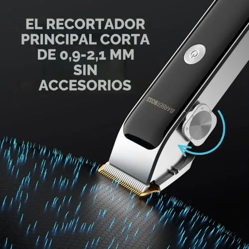 BARBERBOSS ▫️ Kit de aparador de cabelo para homem aparadores de barba sem fios com 7 pentes, esfera de comprimento ajustável, duas configurações de velocidade, carregamento por USB e lâminas de cerâmica 6