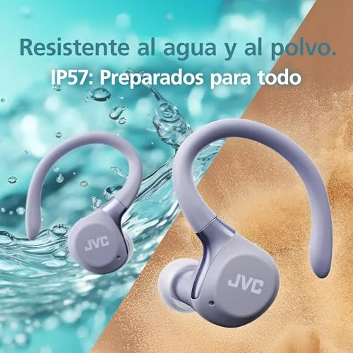 JVC ▫️ HA-EC75T-V Auriculares sem fios verdadeiros para desporto com ANC, IP57, 40 h, Violeta 4