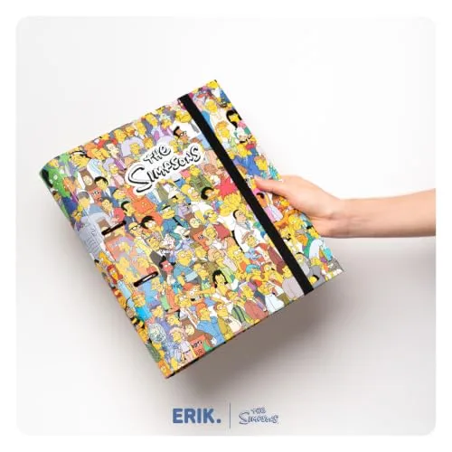 Grupo Erik ▫️ Pasta com 2 argolas Simpsons - Pasta escolar A4 com argolas, capa dura e elástico | Material escolar e artigos de papelaria para o regresso às aulas 6