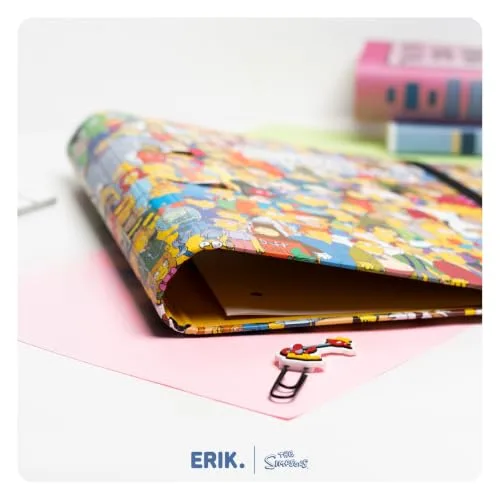 Grupo Erik ▫️ Pasta com 2 argolas Simpsons - Pasta escolar A4 com argolas, capa dura e elástico | Material escolar e artigos de papelaria para o regresso às aulas 7