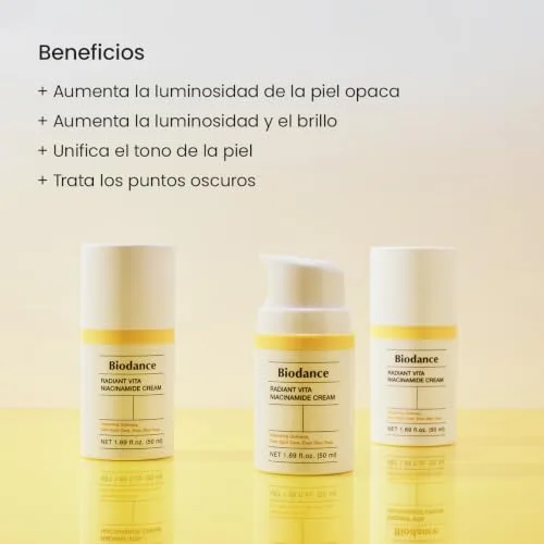 Biodance ▫️ Radiant Vita Niacinamide Cream - Creme facial iluminador com vitamina C e B12, corretor de manchas escuras e hidratante, K-Beauty, cuidados faciais coreanos, 50 ml 4