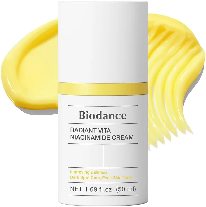 Biodance ▫️ Radiant Vita Niacinamide Cream - Creme facial iluminador com vitamina C e B12, corretor de manchas escuras e hidratante, K-Beauty, cuidados faciais coreanos, 50 ml