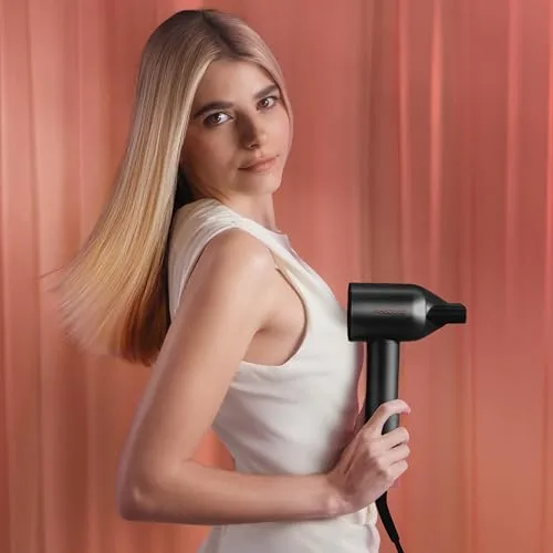 Cecotec ▫️ Secador de cabelo com tecnologia de plasma DryGlam Waves Black. 1600 W, 110 000 RPM, motor sem escovas, bicos com efeito Coanda, ecrã digital, controlo inteligente da temperatura, função de memória 2