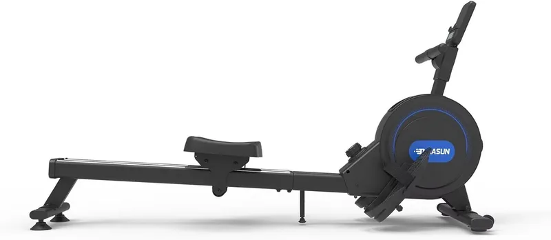 DMASUN ▫️ Máquina de remo para uso doméstico, 16/32 níveis de resistência, remo magnético silencioso com a aplicação «Corriente Principal», calhas duplas melhoradas para maior estabilidade + 2026 New-Azul