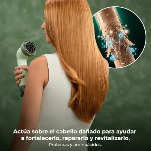 Cecotec ▫️ Secador de cabelo compacto IoniCare Dry&Keratin Cotton Candy. 1200 W, 107 000 RPM, motor sem escovas, função iônica, bocal com tecnologia NutriEssence e pinos rígidos, bocal concentrador, cor-de-rosa 5