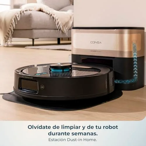Cecotec ▫️ Robô aspirador com base de esvaziamento automático e IA Conga Y100 X-Treme. 20 000 Pa, navegação a laser e inteligência artificial, 20 000 Pa, base de 2,8 L, autonomia até 220 m², controlo via aplicação 3.0 6