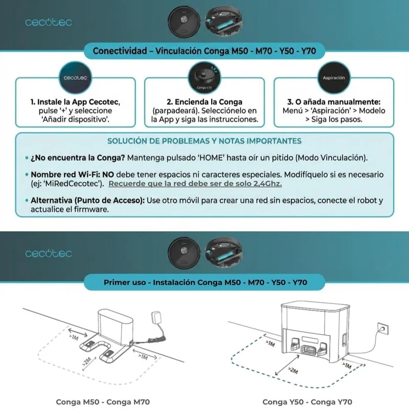 Cecotec ▫️ Aspirador robô com navegação a laser e aplicação Conga M50 X-Treme 2
