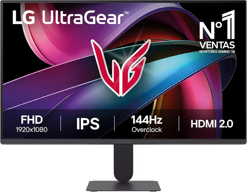 LG 24G411A-B - Monitor Gaming Ultragear 23,8", IPS Full HD, 16:9, 144Hz, 1ms, G-Sync e FreeSync, HDR10, Pivotante, Ajustável em altura, Preto