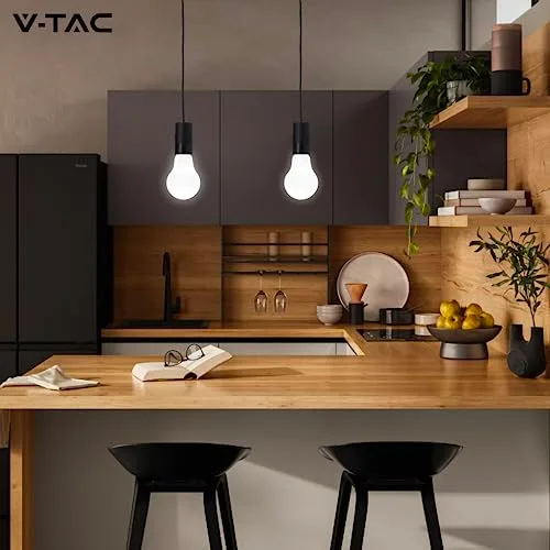 V-TAC ▫️ 10x Lâmpadas LED E27 - [ Alta eficiência 8,5 W ] - A60 - (Equivalentes a 60 W) - Lâmpadas de nova geração de baixo consumo - 806 lúmenes - Luz branca fria 6500 K 7