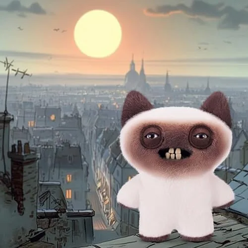 Fuggler ▫️ Alley Cats Peluche de 9" (Yawper) da ZURU – Monstro feio e divertido com dentes humanos. Peluche colecionável para crianças, adolescentes, adultos e amantes de gatos invulgares. 2