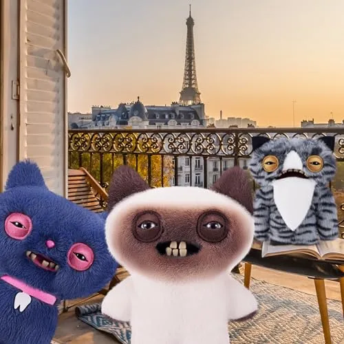 Fuggler ▫️ Alley Cats Peluche de 9" (Yawper) da ZURU – Monstro feio e divertido com dentes humanos. Peluche colecionável para crianças, adolescentes, adultos e amantes de gatos invulgares. 3