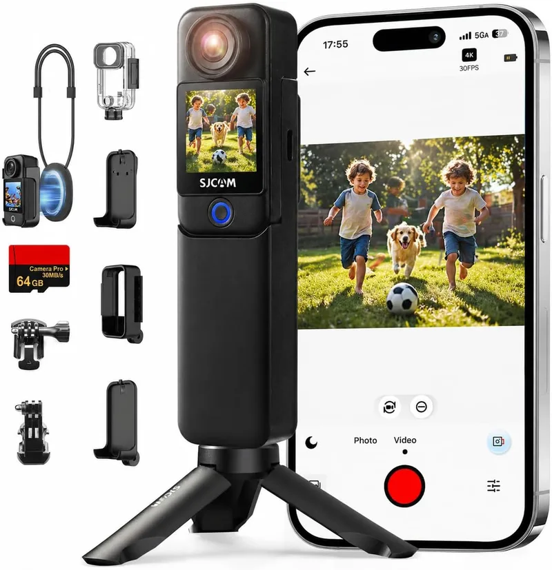 SJCAM ▫️ C300 Vlog Pack (64 G), câmara para vlogs com bateria de 7 horas