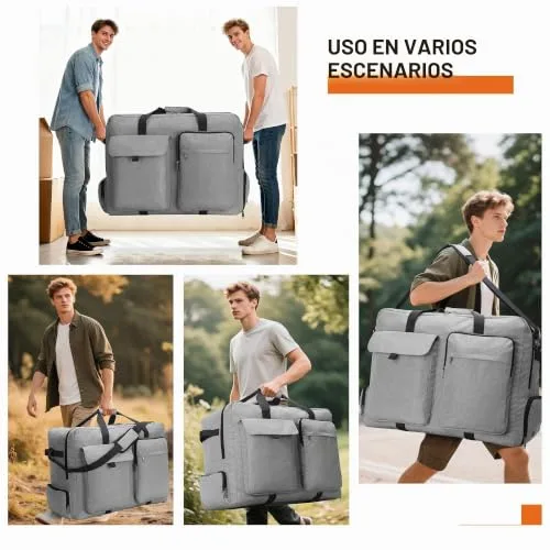 VS VOGSHOW ▫️ Saco de viagem dobrável de 100 L com compartimento para sapatos, resistente à água e ao rasgo. Saco de viagem para homem e mulher, ideal para viagens, mudanças e fins de semana 6