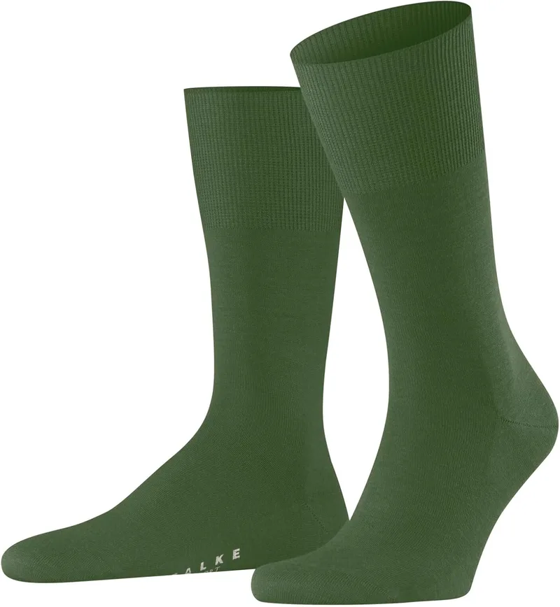 FALKE ▫️ Meias para homem Airport: respiráveis, com regulação da temperatura, anti-odores, em lã e algodão fino, lisas, elegantes, com costura plana na zona da ponta - 1 par