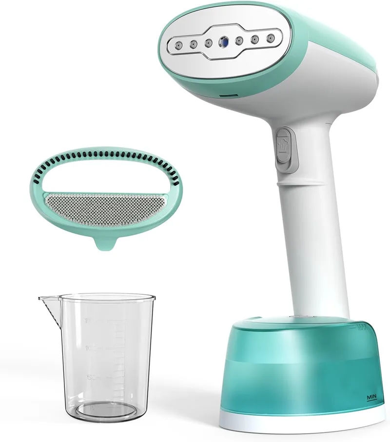 AROEVE ▫️ Ferro de engomar vertical a vapor 1500 W, capacidade de 365 ml, eliminador de rugas | Aquecimento rápido em 25 s, fluxo de vapor de 30 g/min, 2 modos de vapor, ferro de engomar a vapor compacto e portátil para casa, escritório e viagens