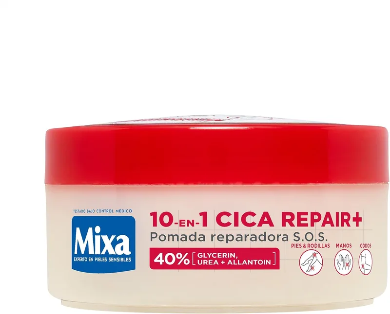 Mixa ▫️ Cica Repair+ 10 em 1 Pomada SOS com 40% de glicerina e ureia, 150 ml