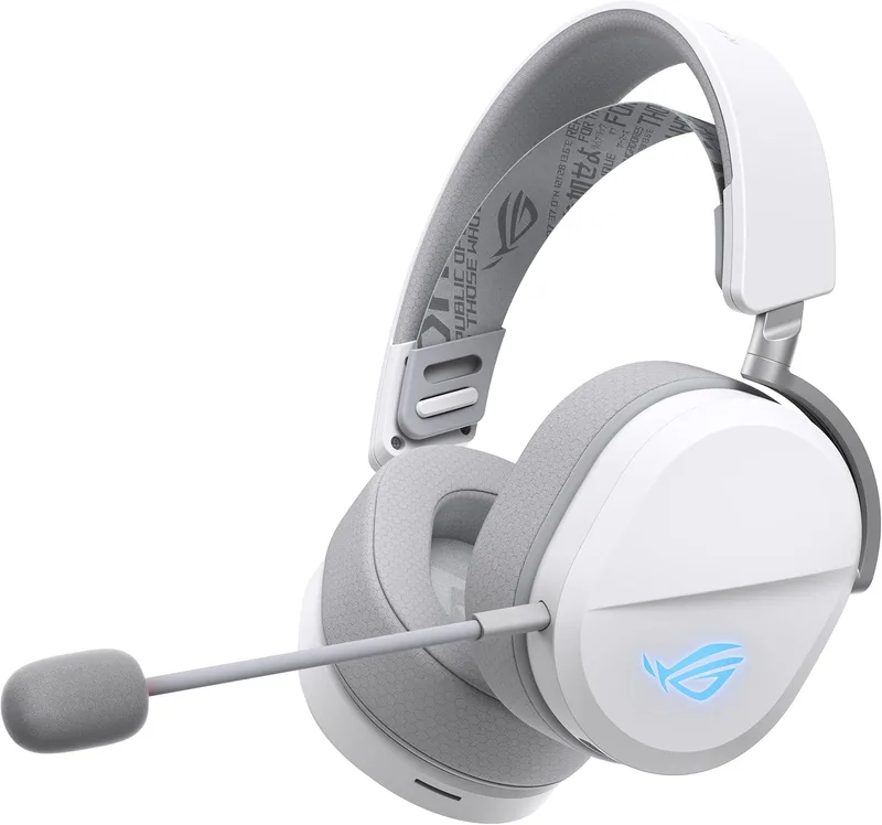ASUS ▫️ ROG Pelta - Auriculares Gaming Sem Fios, BT, ROG SpeedNova 2.4 GHz, USB-C, 309g, drivers ROG de 50mm, microfone Boom de 10mm, bateria de 60h, Compatível com PC, Switch, PS5 - Branco