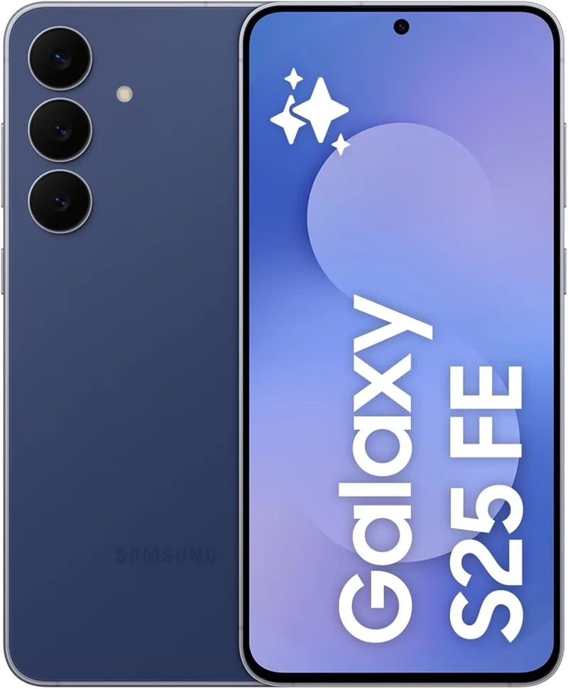 Samsung ▫️ Galaxy S25 FE 256GB, telemóvel com IA, estrutura leve de 7,5 mm, ecrã FHD+ de 6,7", câmara de 50 MP, Exynos 2400, 8 GB de RAM, 3 anos de garantia do fabricante + 1 ano extra, azul-marinho (versão em inglês)