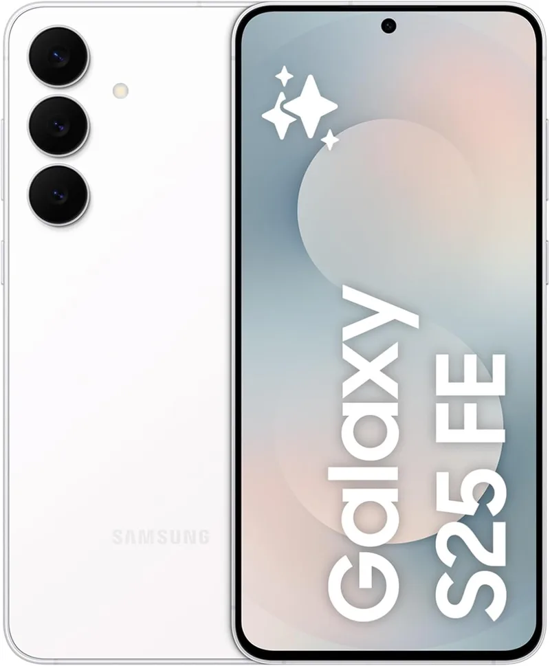 Samsung ▫️ Galaxy S25 FE 256GB, telemóvel com IA, estrutura leve de 7,5 mm, ecrã FHD+ de 6,7", câmara de 50 MP, Exynos 2400, 8 GB de RAM, 3 anos de garantia do fabricante + 1 ano extra, branco (versão em inglês)