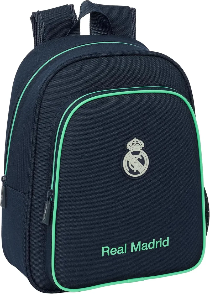 Safta ▫️ REAL MADRID 2ª EQUIPACIÓN 25/26 - Mochila escolar infantil, ideal para crianças de diferentes idades, cómoda e versátil, de qualidade e resistente, 27x10x33 cm