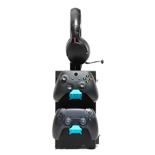 Numskull ▫️ Armário e Suporte de Arrumação Oficial do Fortnite da Good Game Gaming – Capacidade para 10 jogos/DVDs, 4 comandos, auscultadores e acessórios – Organizador compacto para jogos 4