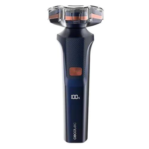 Cecotec ▫️ Máquina de Barbear Rotativa PrecisionCare Aluminium. Lâminas para cabelo comprido e curto, ecrã LED inteligente, 2 velocidades, 8500 rpm, autonomia de 2 horas, cabeça magnética e revestimento de titânio 2