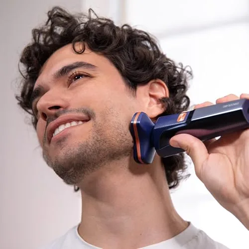 Cecotec ▫️ Máquina de Barbear Rotativa PrecisionCare Aluminium. Lâminas para cabelo comprido e curto, ecrã LED inteligente, 2 velocidades, 8500 rpm, autonomia de 2 horas, cabeça magnética e revestimento de titânio 6