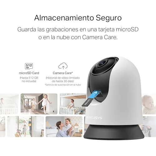 MERCUSYS ▫️ MC210 - Câmara de vigilância Wi-Fi para interiores com visão de 360°, 2K 3MP, para bebés 7
