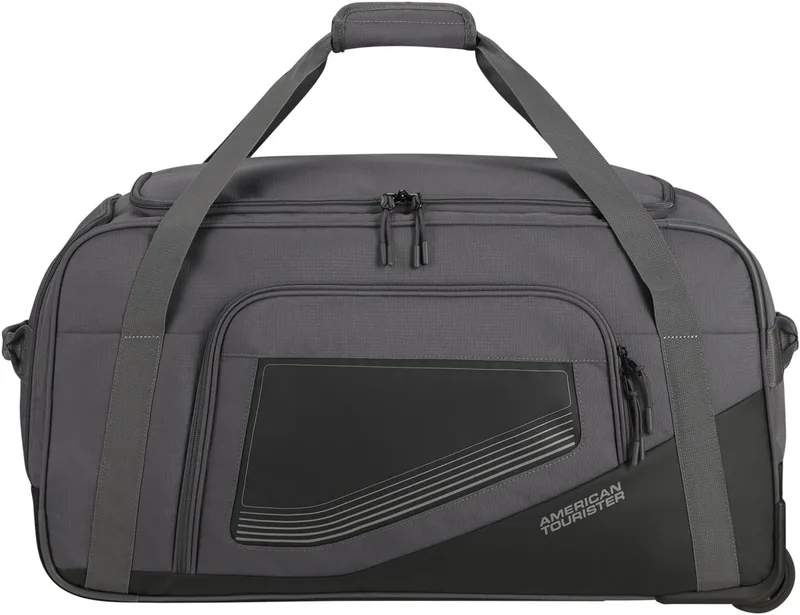 American Tourister City Racer - Mala 68cm/98L - Rodas, Compartimento para sapatos, Vários espaços - Impermeável, Várias pegas, Robusta - Preto