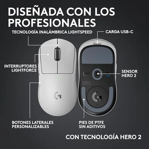 Logitech G ▫️ Pro X Superlight 2c, rato sem fios compacto para jogos 6