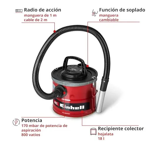 Einhell ▫️ Aspirador de cinzas TC-AV 1830 D 2