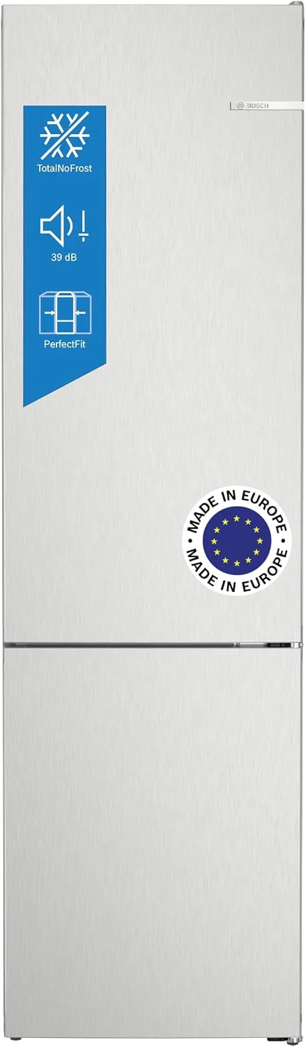 Bosch ▫️ Frigorífico Combi, Série 4, 60 cm, Total NoFrost, Aço inoxidável, KGN36VIED