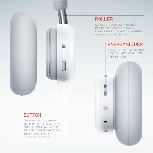 CMF BY NOTHING ▫️ CMF Headphone Pro - Auscultadores Bluetooth com arnês sobre-auricular – até 100 horas de autonomia, Hi-Res com LDAC, áudio espacial, com cancelamento ativo de ruído – Cinza Claro 4