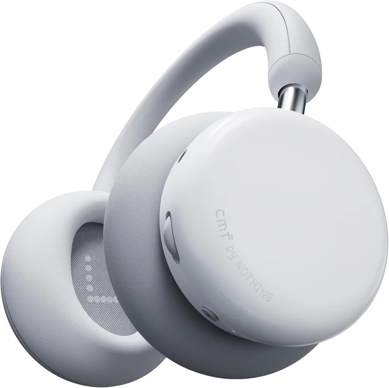 CMF BY NOTHING ▫️ CMF Headphone Pro - Auscultadores Bluetooth com aros sobre as orelhas – até 100 h de autonomia, Hi-Res com LDAC, áudio espacial, com cancelamento ativo de ruído – Cinza Claro