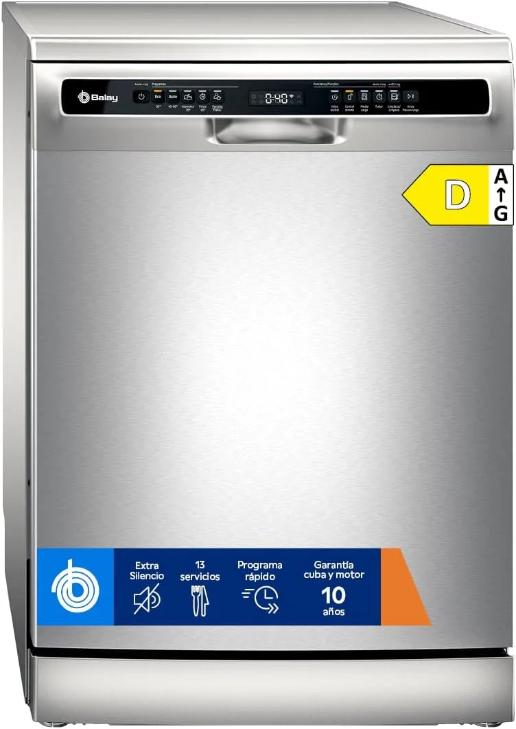 Balay ▫️ Máquina de lavar louça, 13 serviços, Meia carga, aço inoxidável, 3VS5011IA