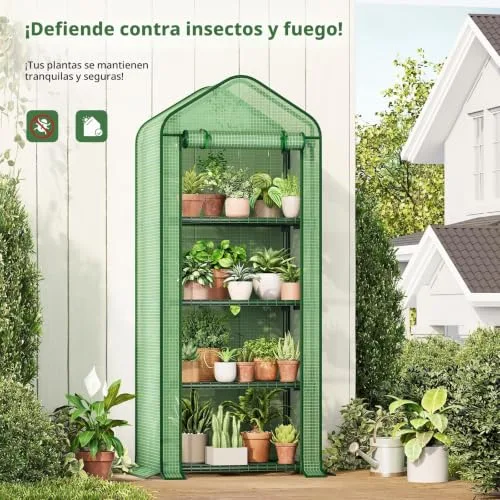 Bamworld ▫️ Estufa Pequena para Exterior com 4 Níveis para Plantas, Jardim, Inverno, Terraço e Varanda – Estrutura Robusta 2
