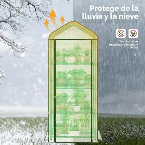 Bamworld ▫️ Estufa Pequena para Exterior com 4 Níveis para Plantas, Jardim, Inverno, Terraço e Varanda – Estrutura Robusta 4