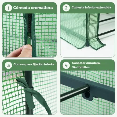 Bamworld ▫️ Estufa Pequena para Exterior com 4 Níveis para Plantas, Jardim, Inverno, Terraço e Varanda – Estrutura Robusta 5