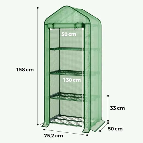 Bamworld ▫️ Estufa Pequena para Exterior com 4 Níveis para Plantas, Jardim, Inverno, Terraço e Varanda – Estrutura Robusta 6