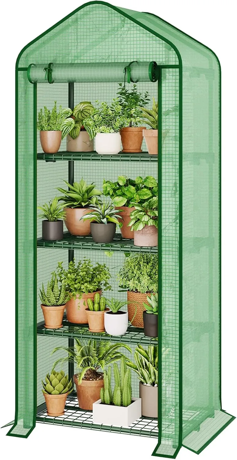 Bamworld ▫️ Estufa Pequena para Exterior com 4 Níveis para Plantas, Jardim, Inverno, Terraço e Varanda – Estrutura Robusta