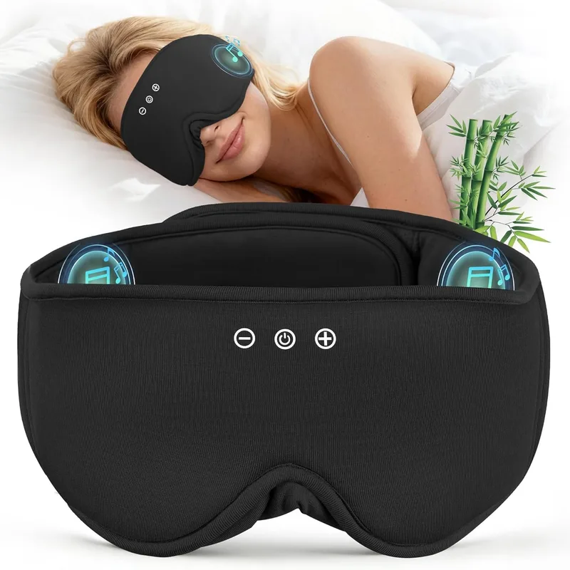 LC-dolida ▫️ Máscara de dormir Bluetooth, auscultadores para dormir anti-luz, máscara de dormir sem pressão ocular para homens e mulheres, auscultadores para viagens, turnos noturnos, sono no escritório