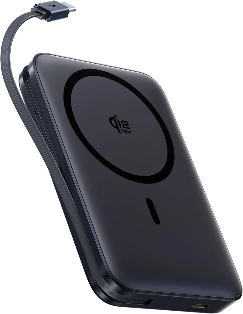 Baseus ▫️ PicoGo Qi2.Bateria externa portátil certificada 2, PD USB-C 45 W, power bank magnético sem fios de 25 W, power bank de 10 000 mAh compatível com as séries iPhone 17/16/15/14/13/12/Pro/Pro MAX