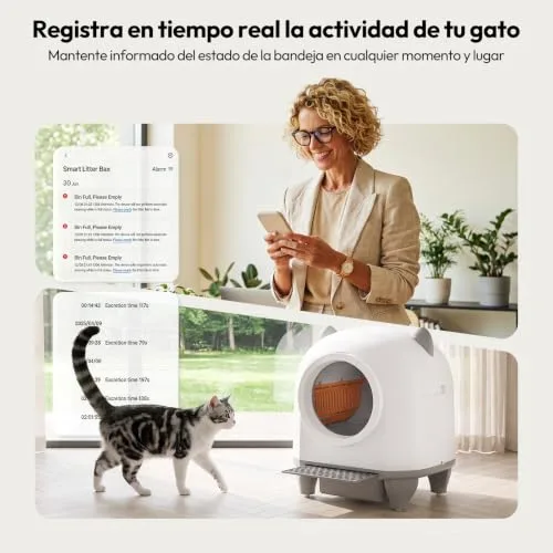 Devoko ▫️ Caixa de Areia Autolimpante para Gatos, Grande, 90 L, Caixa de Areia Automática para Gatos de Grande Capacidade, Equipada com Sistema de 6 Níveis de Segurança, Compatível com Controlo por Aplicação, Função Melhorada de Eliminação de Odores 2