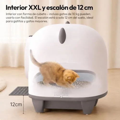 Devoko ▫️ Caixa de Areia Autolimpante para Gatos, Grande, 90 L, Caixa de Areia Automática para Gatos de Grande Capacidade, Equipada com Sistema de 6 Níveis de Segurança, Compatível com Controlo por Aplicação, Função Melhorada de Eliminação de Odores 3